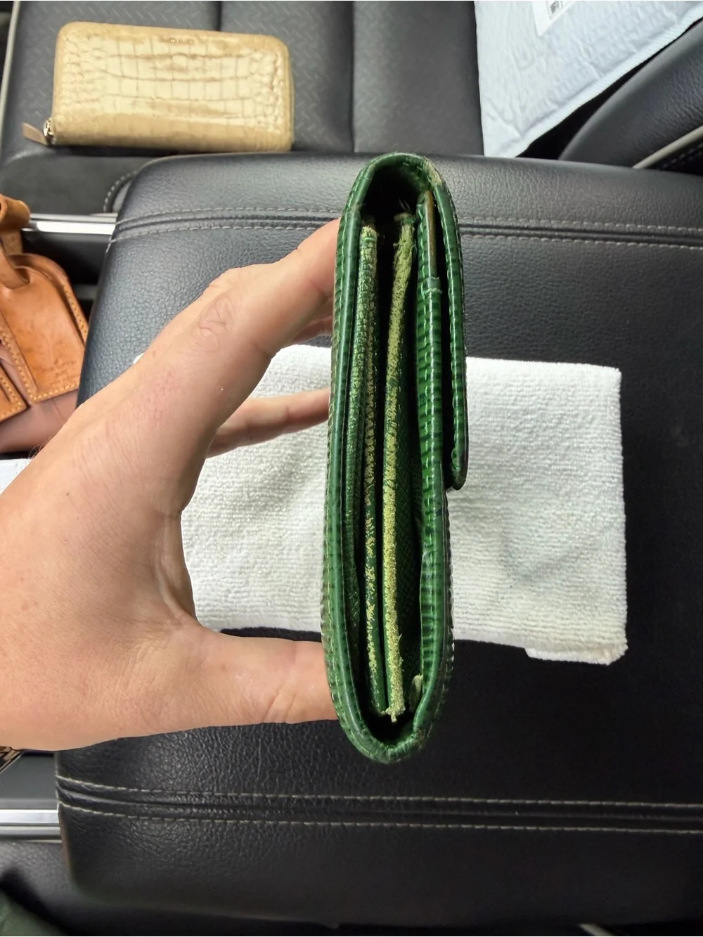 Authentic Louis Vuitton Green Epi Leather Continental Sarah Wallet COA Included
